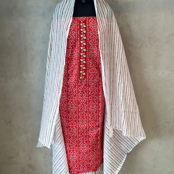 PURE COTTON SUIT SET - Maroon