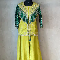 INDO FUSION HANDWORK PLAZO SET - Green - 38