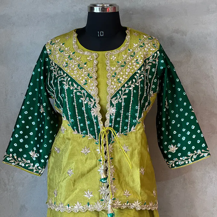 INDO FUSION HANDWORK PLAZO SET - Mustard - 42