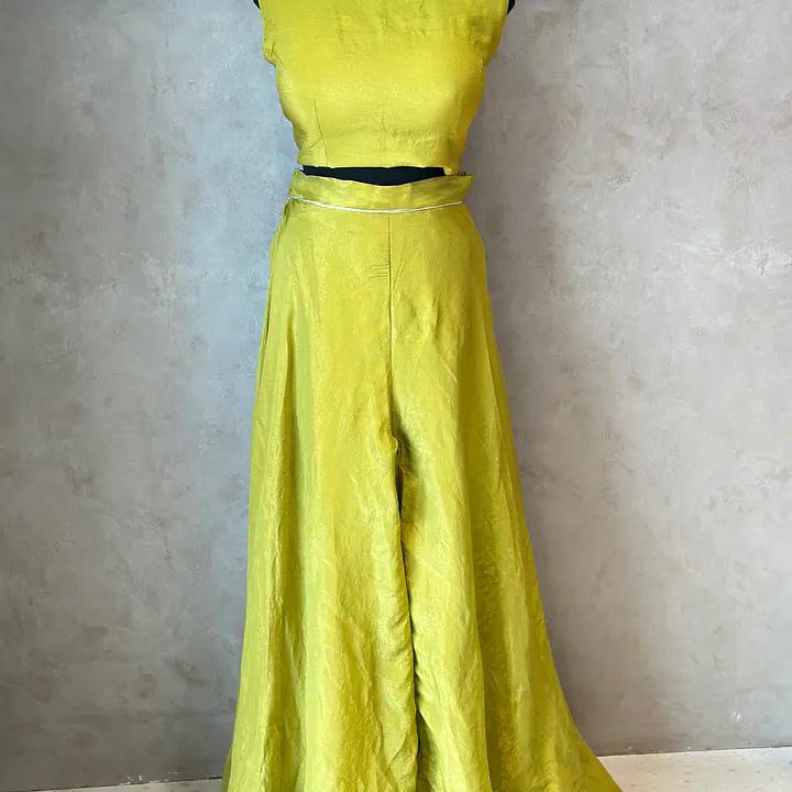 INDO FUSION HANDWORK PLAZO SET - Mustard - 44