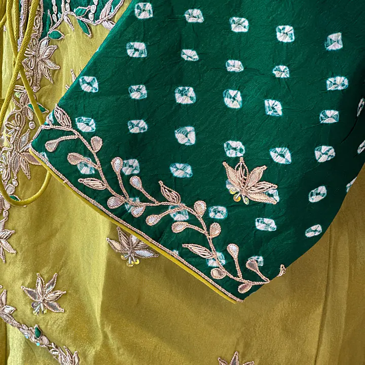 INDO FUSION HANDWORK PLAZO SET - Green - 40