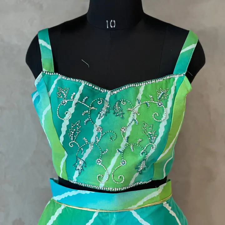 LAHARIYA DESIGNER PLAZO WITH SHURG SET - Rama Green - 40