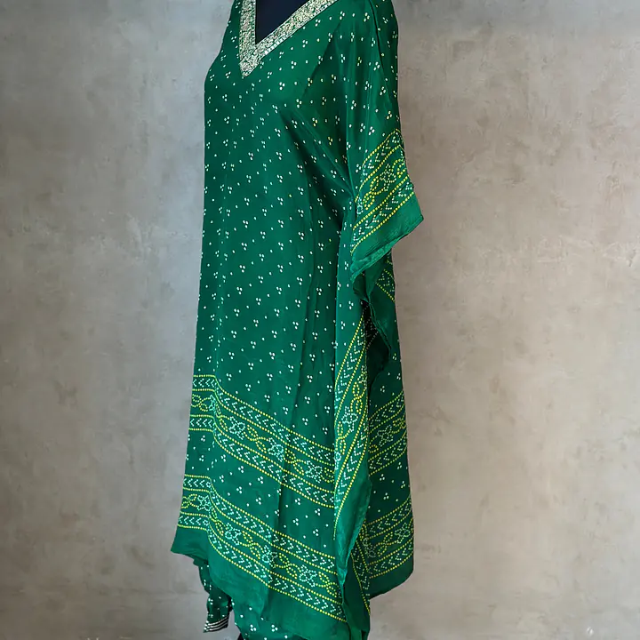 PURE CHINON KAFTAN WITH AFGANI PANT - Pink - 40