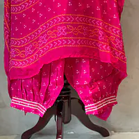 PURE CHINON KAFTAN WITH AFGANI PANT - Green - 40