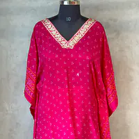 PURE CHINON KAFTAN WITH AFGANI PANT - Green - 42