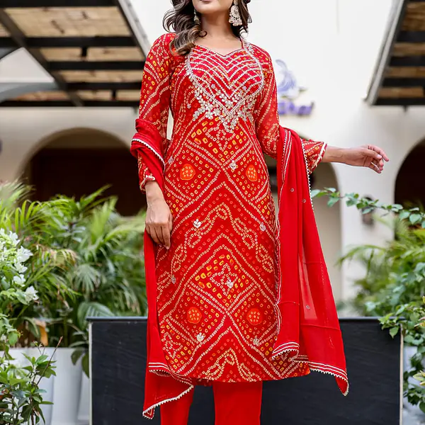 PURE GEORGETTE GOTA PATTI SUIT SET - 40 - MGENTA