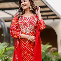 PURE GEORGETTE GOTA PATTI SUIT SET - 44 - MGENTA