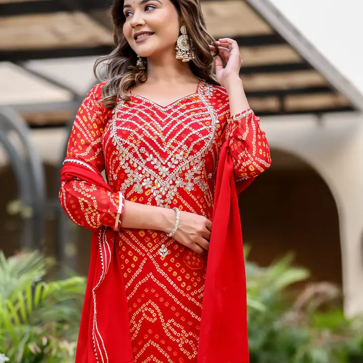 PURE GEORGETTE GOTA PATTI SUIT SET - 44 - MGENTA