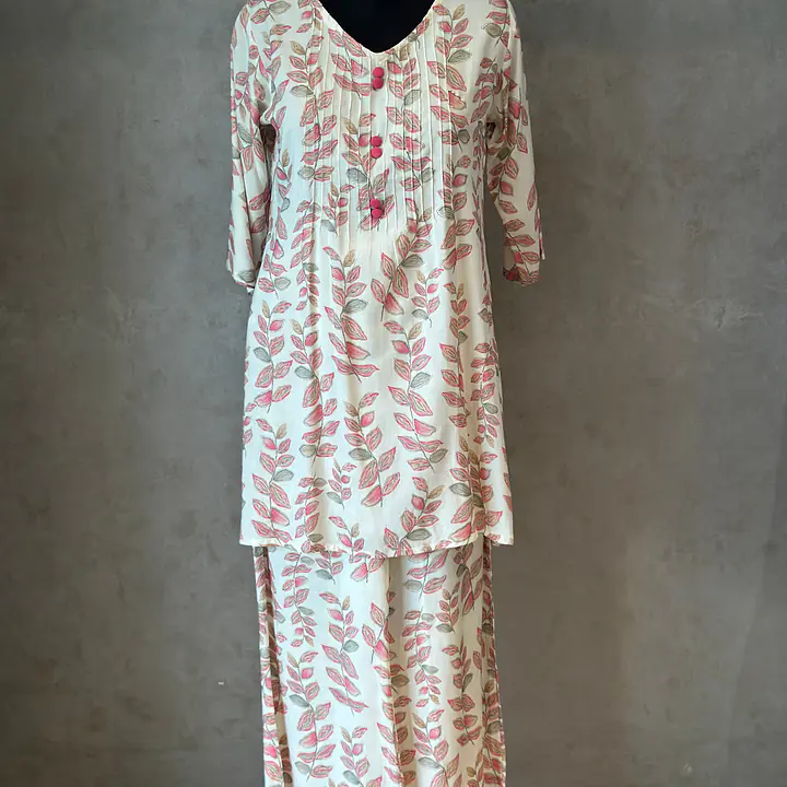 BEAUTIFUL FLORAL PRINT CO-ORD SET - Pink - 40