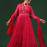LAHRIYA SPECIAL HANDWORK GOWN - 38 - RED