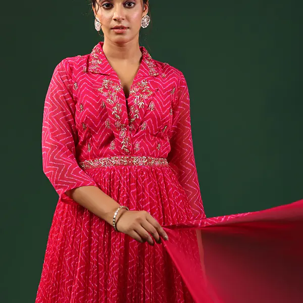 LAHRIYA SPECIAL HANDWORK GOWN - 40 - RED