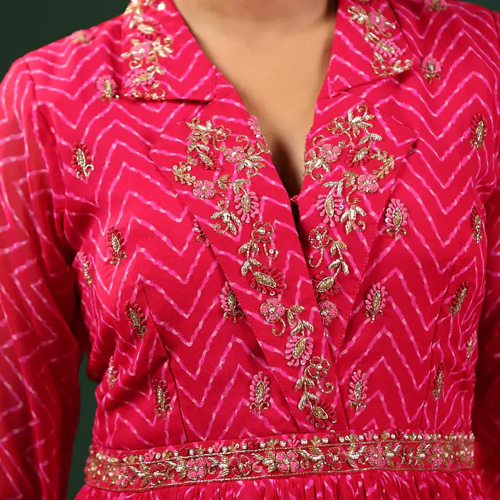 LAHRIYA SPECIAL HANDWORK GOWN - 42 - RED