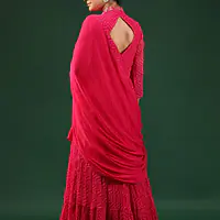 LAHRIYA SPECIAL HANDWORK GOWN - 44 - RED
