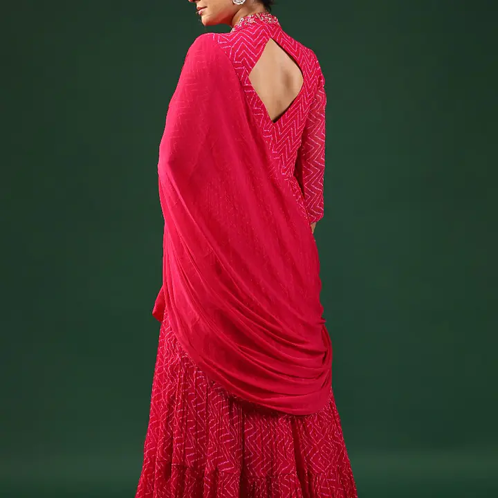 LAHRIYA SPECIAL HANDWORK GOWN - 44 - RED