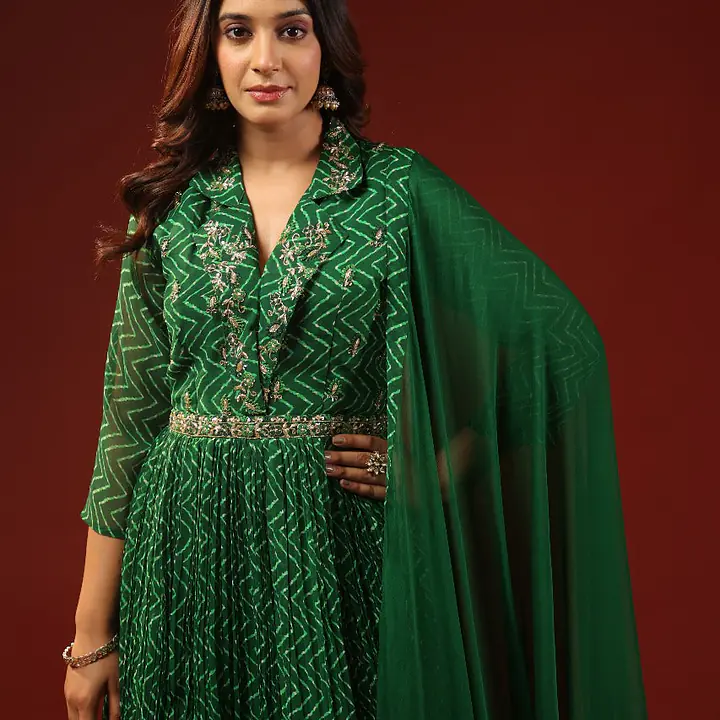 LAHRIYA SPECIAL HANDWORK GOWN - 38 - MAGENTA