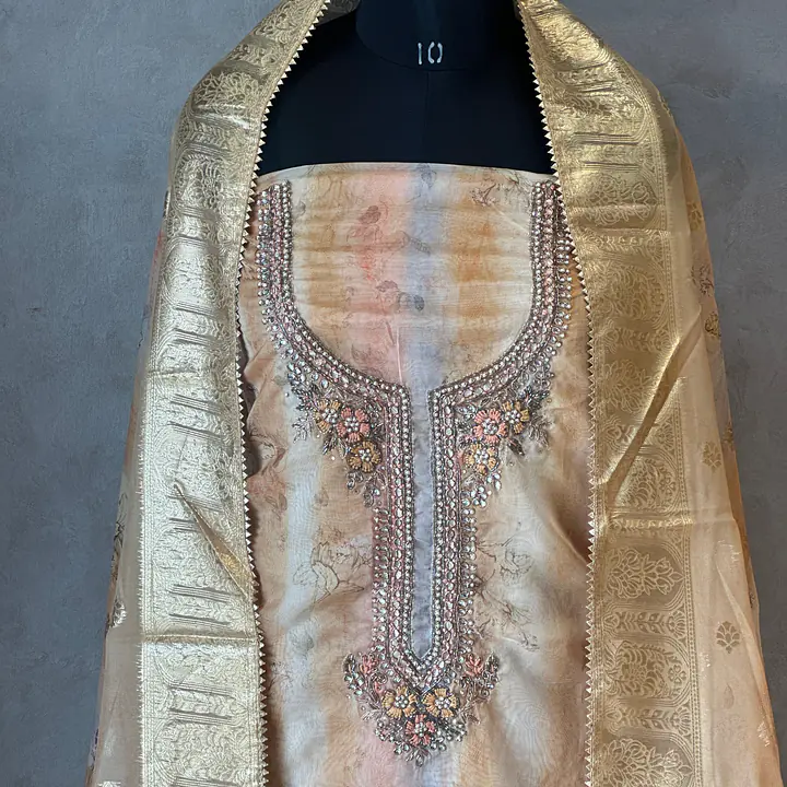 PURE ORGANZA HANDWORK SUIT SET