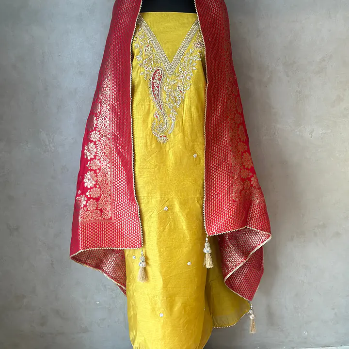 PURE ORGANZA HANDWORK SUIT SET - Default Title
