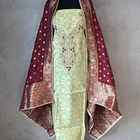 PURE ZARI SILK SUIT SET WITH HANDWORK
