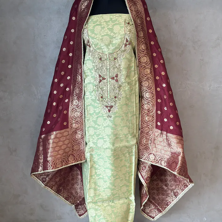 PURE ZARI SILK SUIT SET WITH HANDWORK