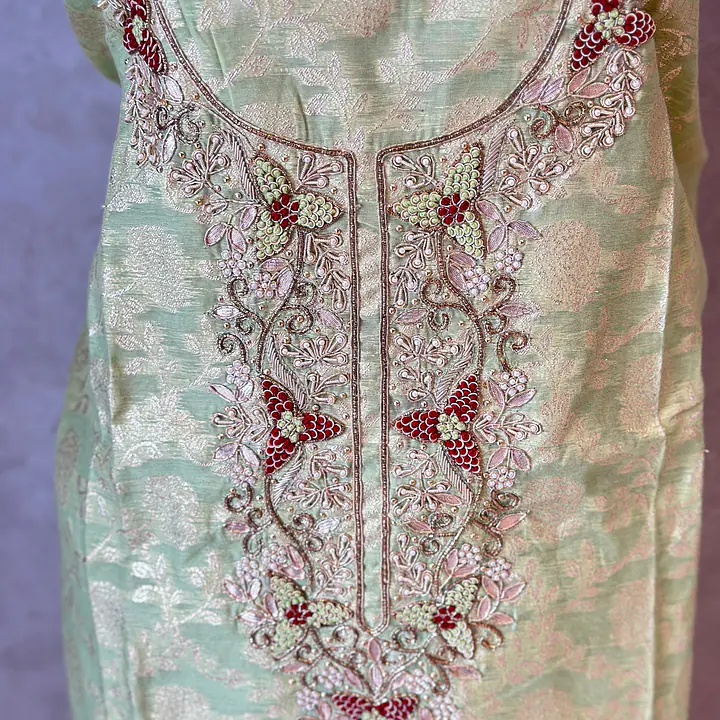 PURE ZARI SILK SUIT SET WITH HANDWORK