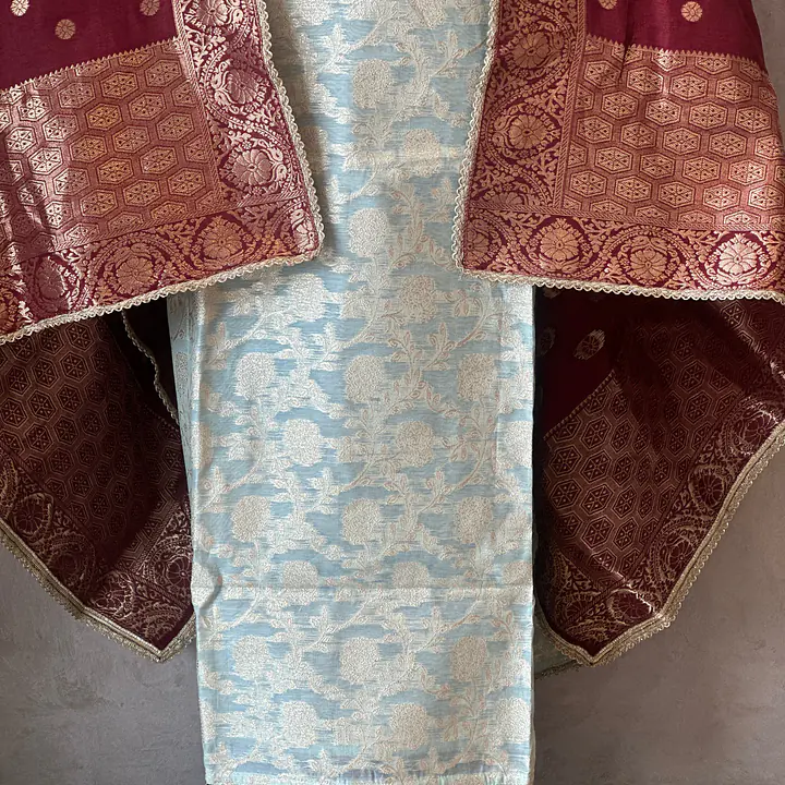 PURE ZARI SILK SUIT SET WITH HANDWORK