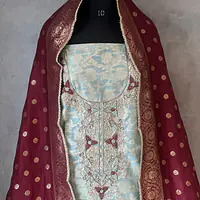 PURE ZARI SILK SUIT SET WITH HANDWORK