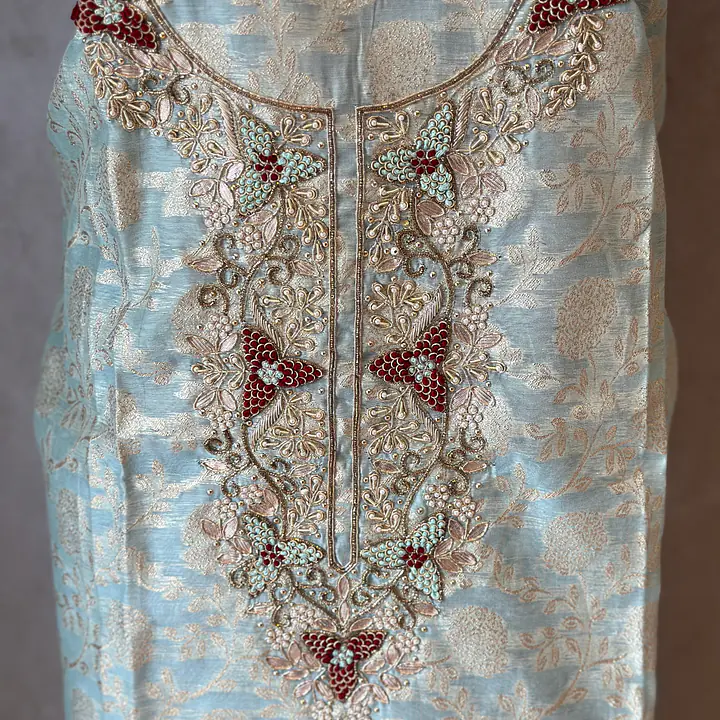 PURE ZARI SILK SUIT SET WITH HANDWORK