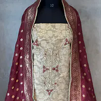 PURE ZARI SILK SUIT SET WITH HANDWORK