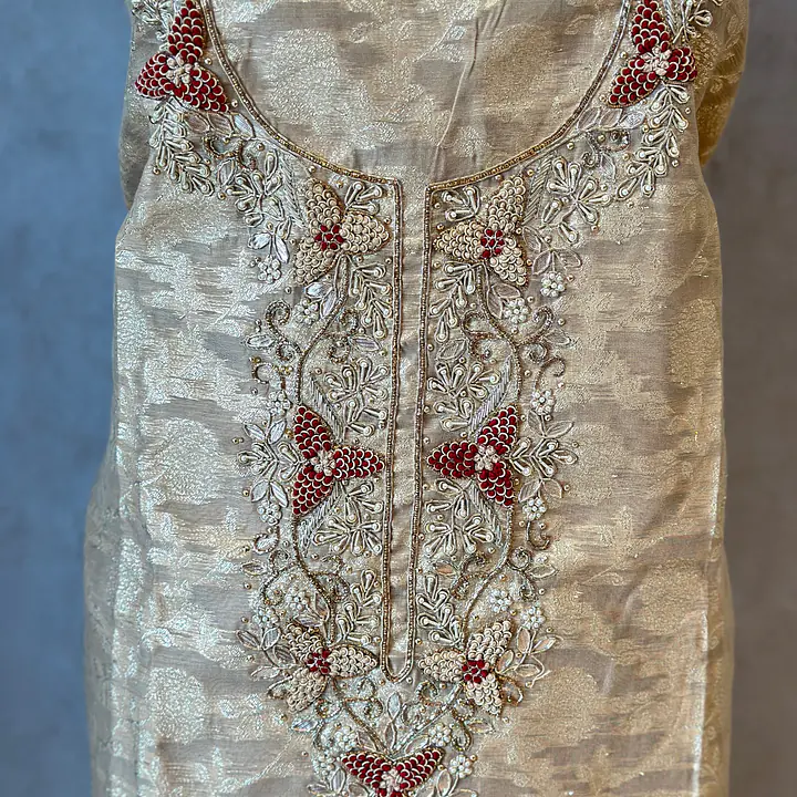 PURE ZARI SILK SUIT SET WITH HANDWORK