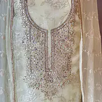 PURE ORGANZA HANDWORK SUIT SET