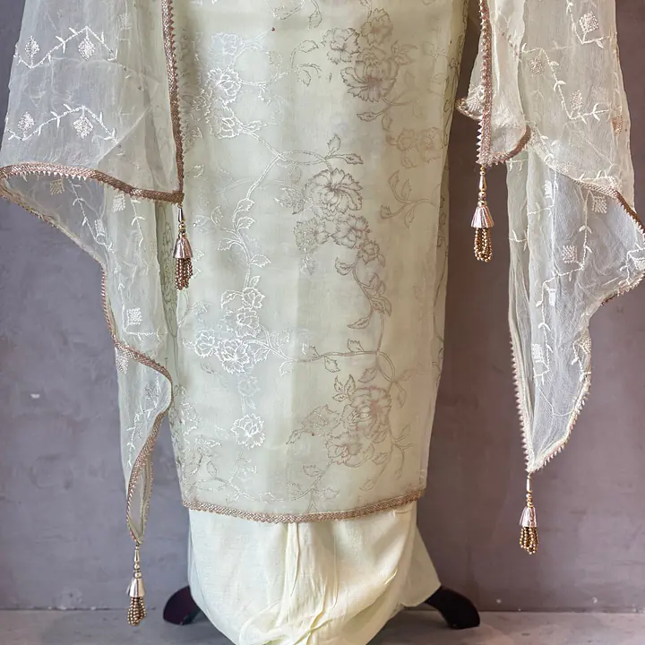 PURE ORGANZA HANDWORK SUIT SET
