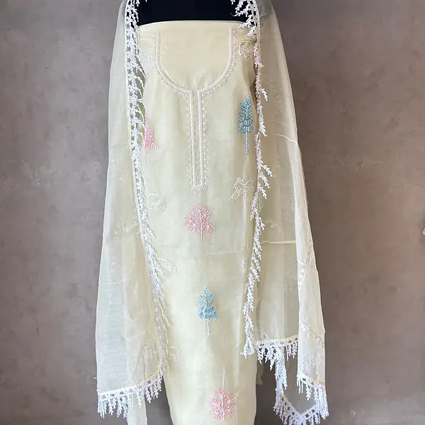 PURE KOTA DORIYA HANDWORK SUIT SET - Default Title