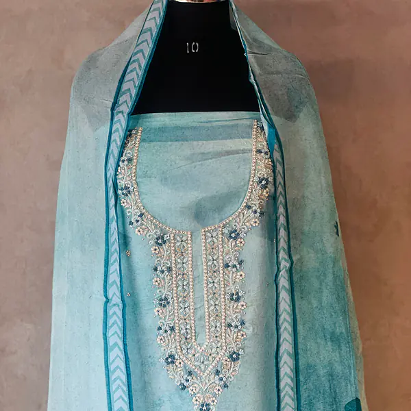 PURE ORGANZA HANDWORK SUIT SET