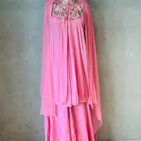 PREMIUM HIGH NECK HANDWORK CO-ORD SET - 42 - Peach