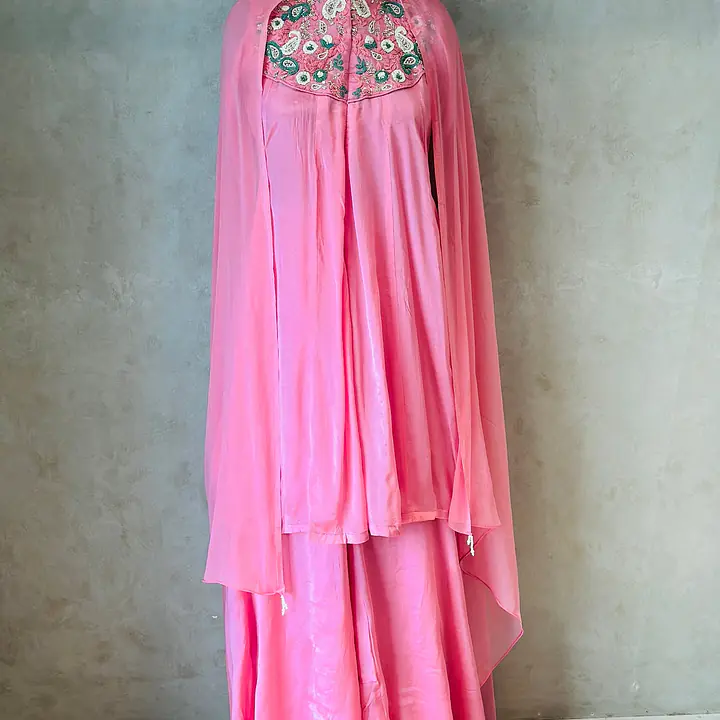 PREMIUM HIGH NECK HANDWORK CO-ORD SET - 42 - Peach