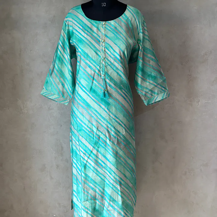 BEAUTIFUL KURTI IN LAHARIYA - Rama Green - 48