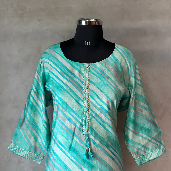 BEAUTIFUL KURTI IN LAHARIYA - Rama Green - 50