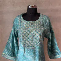 KURTI WITH SEQUENCE WORK - Orange - 50