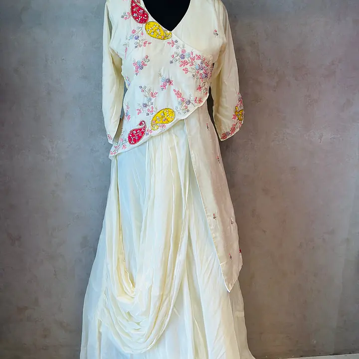 DRAPPING STYLE HANDWORK GOWN - 38