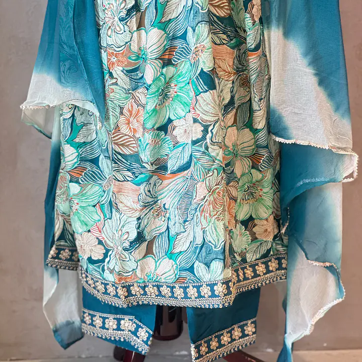 PRINTED ALIA CUT SUIT SET - Rama Green - 44