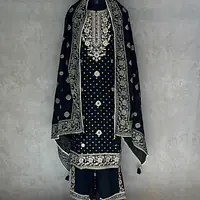 EMBROIDERED SUIT SET - Black - 46