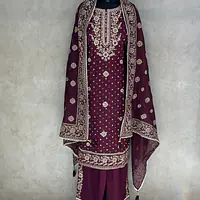 EMBROIDERED SUIT SET - Teal Green - 46