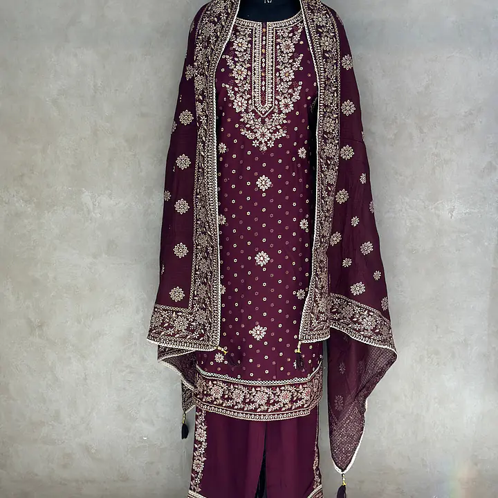 EMBROIDERED SUIT SET - Teal Green - 46