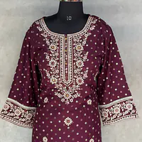 EMBROIDERED SUIT SET - Black - 48