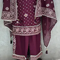 EMBROIDERED SUIT SET - Black - 50