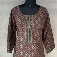 COTTON SUIT SET WITH DUPATTA - Dark Blue - 52