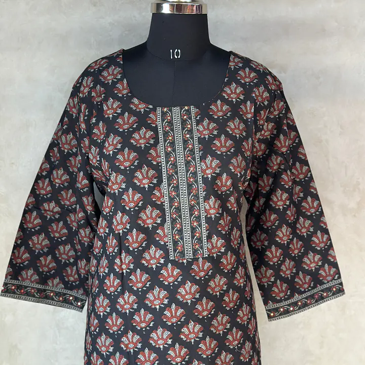 COTTON SUIT SET WITH DUPATTA - Brown - 50