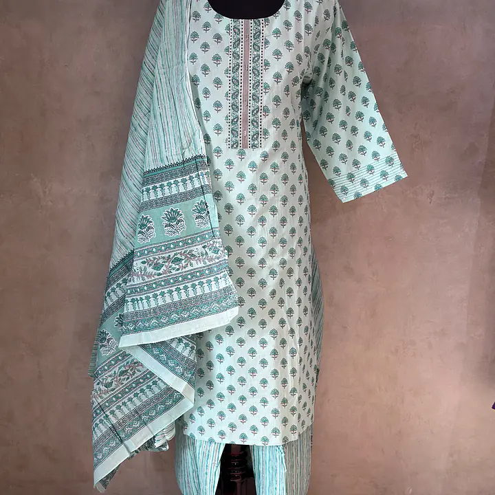 THREE PIECE COTTON SUIT SET - Baby Pink - 48