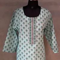 THREE PIECE COTTON SUIT SET - Pista Green - 48