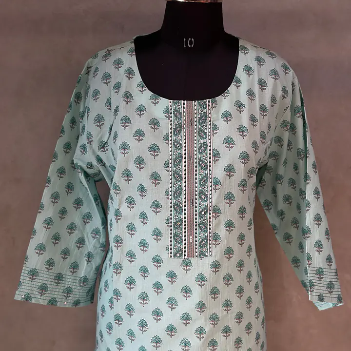 THREE PIECE COTTON SUIT SET - Pista Green - 48